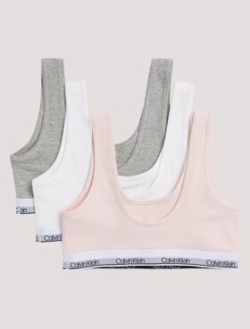 Conjunto de 3 Bralettes de Cotton Stretch Unlined para Niñas Conjunto de 3 Bralettes de Cotton Stretch Unlined para Niñas