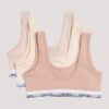 Conjunto de 3 Bralettes de Cotton Stretch Unlined para Niñas Conjunto de 3 Bralettes de Cotton Stretch Unlined para Niñas