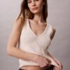 Conjunto de camiseta sin mangas y cárdigan de algodón acanalado Conjunto de camiseta sin mangas y cárdigan de algodón acanalado