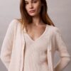 Conjunto de camiseta sin mangas y cárdigan de algodón acanalado Conjunto de camiseta sin mangas y cárdigan de algodón acanalado