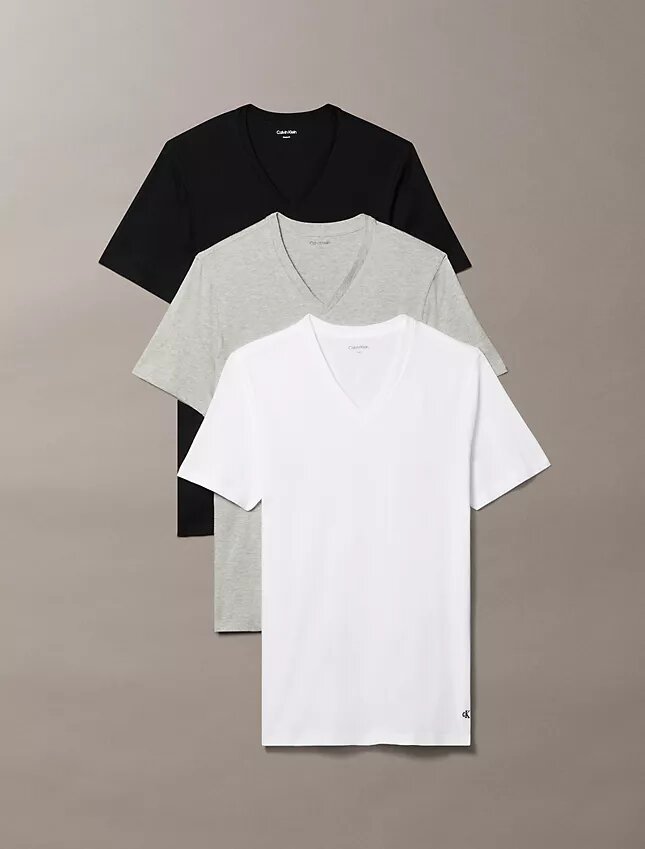 Cotton Classics, paquete de 3 camisetas de cuello en V de corte clásico Cotton Classics, paquete de 3 camisetas de cuello en V de corte clásico