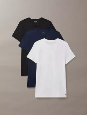 Cotton Classics, paquete de 3 camisetas de cuello redondo de corte clásico Cotton Classics, paquete de 3 camisetas de cuello redondo de corte clásico