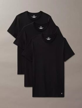 Cotton Classics, paquete de 3 camisetas de cuello redondo de corte clásico Cotton Classics, paquete de 3 camisetas de cuello redondo de corte clásico