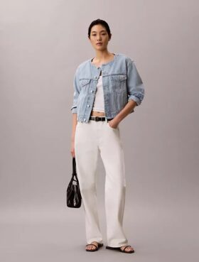 Cropped Trucker Jacket without collar Cropped Trucker Jacket without collar