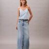 Falda larga de Denim Falda larga de Denim