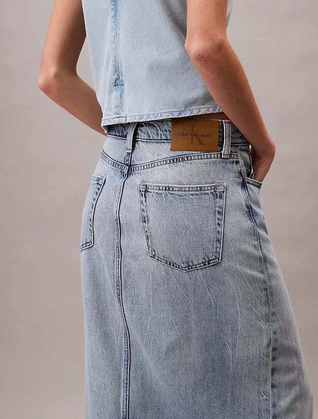 Falda larga de Denim Falda larga de Denim