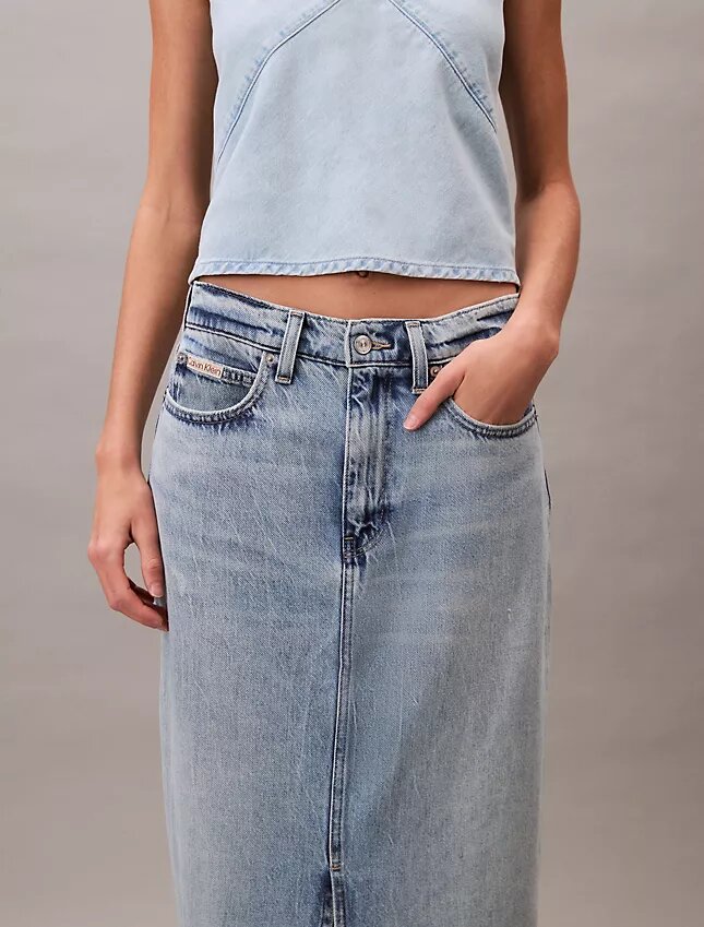 Falda larga de Denim Falda larga de Denim