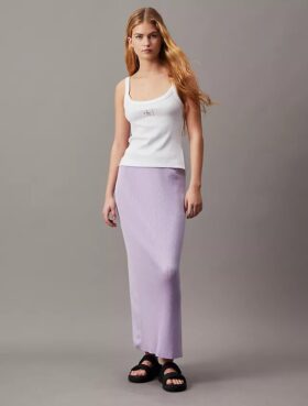 Falda maxi de punto acanalado Monologo