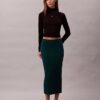 Falda midi de algodón acanalado Falda midi de algodón acanalado