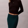 Falda midi de algodón acanalado Falda midi de algodón acanalado