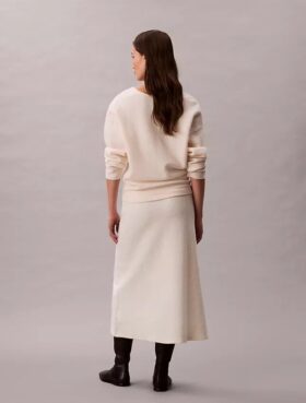 Falda midi de lana merino