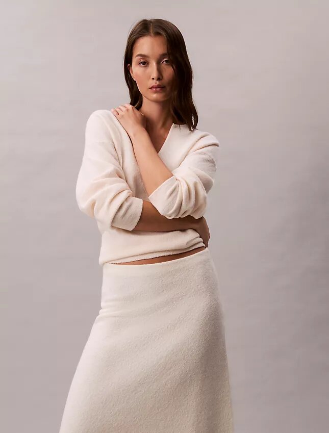 Falda midi de lana merino Falda midi de lana merino
