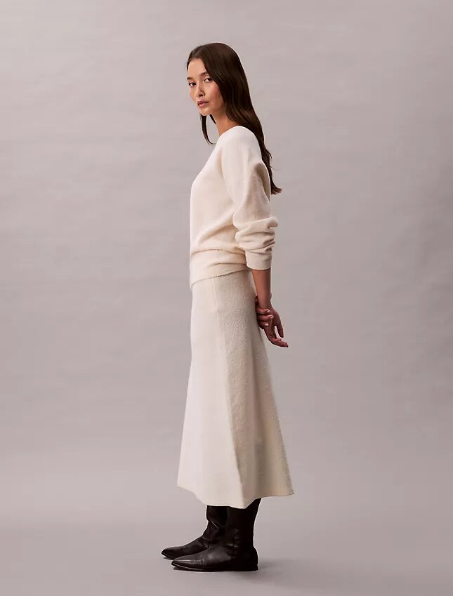 Falda midi de lana merino Falda midi de lana merino