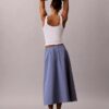 Falda midi de popelín de algodón Falda midi de popelín de algodón