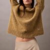 Falda midi de satén elástico Falda midi de satén elástico