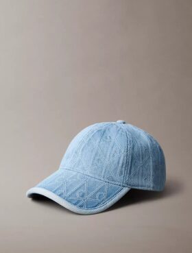 Gorra de béisbol con logotipo emblemático en Denim Gorra de béisbol con logotipo emblemático en Denim