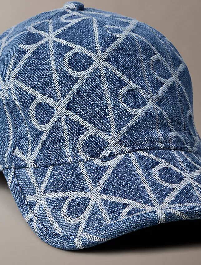 Gorra de béisbol con logotipo emblemático en Denim Gorra de béisbol con logotipo emblemático en Denim