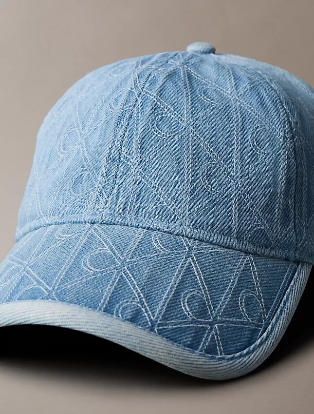 Gorra de béisbol con logotipo emblemático en Denim Gorra de béisbol con logotipo emblemático en Denim
