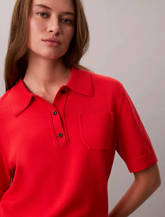 Jersey polo de lana merino Jersey polo de lana merino