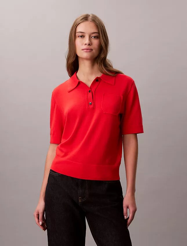 Jersey polo de lana merino Jersey polo de lana merino