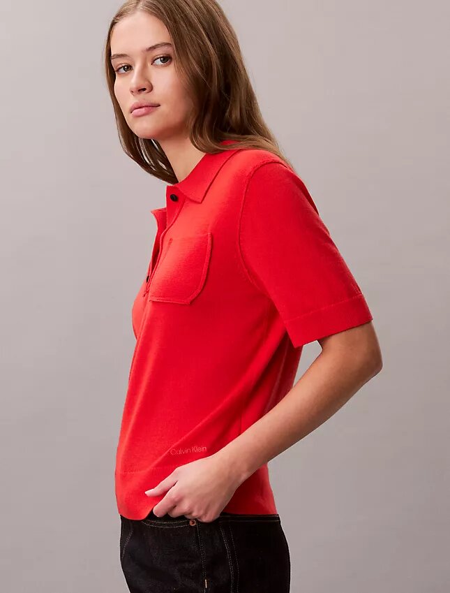 Jersey polo de lana merino Jersey polo de lana merino