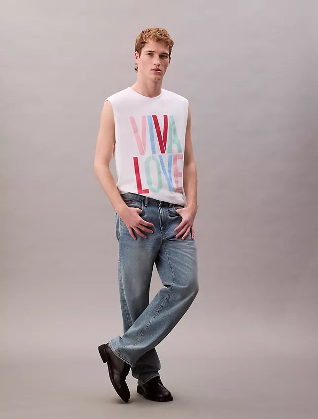 Marc Hundley Pride Viva Love Camiseta sin mangas holgada Marc Hundley Pride Viva Love Camiseta sin mangas holgada