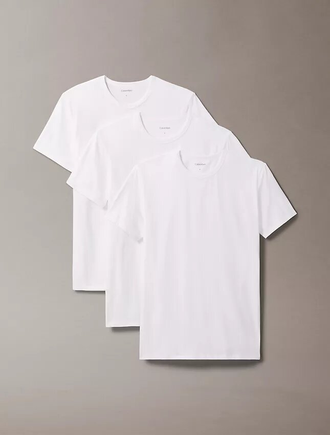 Mezcla de algodón elástico Paquete de 3 Camiseta de cuello redondo de corte ajustado Mezcla de algodón elástico Paquete de 3 Camiseta de cuello redondo de corte ajustado