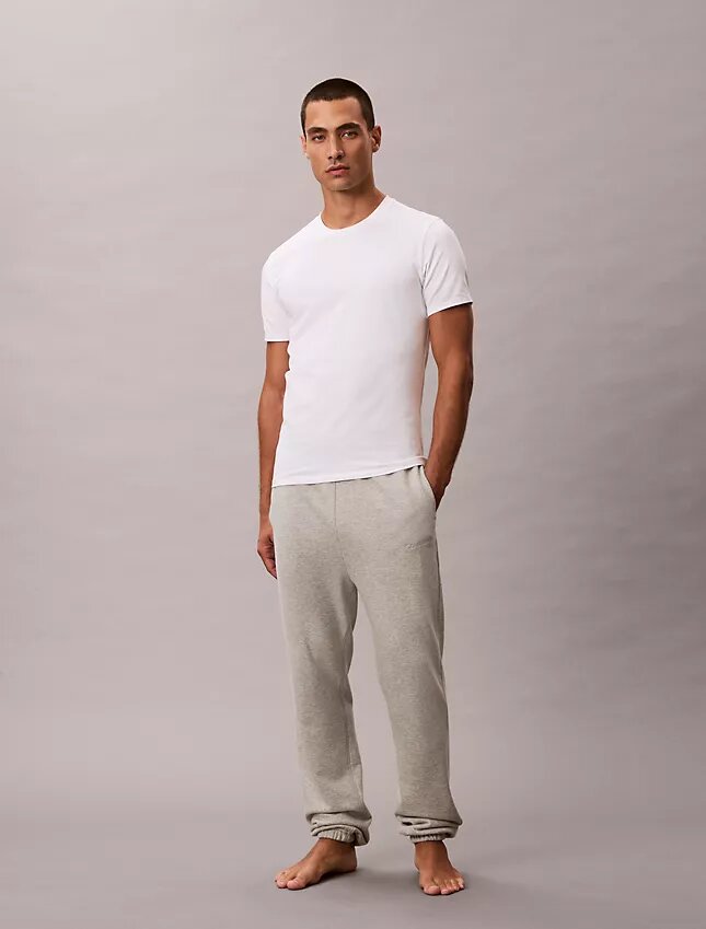 Mezcla de algodón elástico Paquete de 3 Camiseta de cuello redondo de corte ajustado Mezcla de algodón elástico Paquete de 3 Camiseta de cuello redondo de corte ajustado