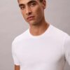 Mezcla de algodón elástico Paquete de 3 Camiseta de cuello redondo de corte ajustado Mezcla de algodón elástico Paquete de 3 Camiseta de cuello redondo de corte ajustado