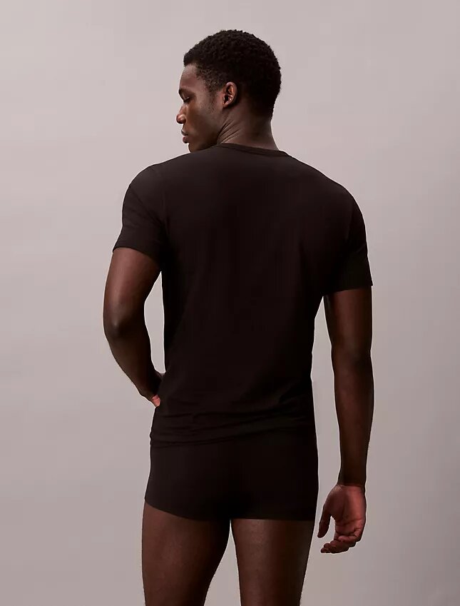 Mezcla de algodón elástico Paquete de 3 Camiseta de cuello redondo de corte ajustado Mezcla de algodón elástico Paquete de 3 Camiseta de cuello redondo de corte ajustado