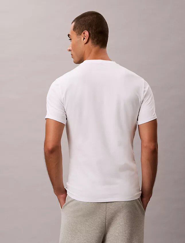 Mezcla de algodón elástico Paquete de 3 Camiseta de cuello redondo de corte ajustado Mezcla de algodón elástico Paquete de 3 Camiseta de cuello redondo de corte ajustado