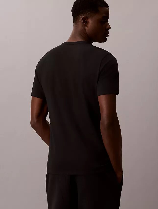 Mezcla de algodón elástico Paquete de 3 Camiseta de cuello redondo de corte ajustado Mezcla de algodón elástico Paquete de 3 Camiseta de cuello redondo de corte ajustado
