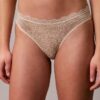 Microfiber Thong con encaje, paquete de 3 Microfiber Thong con encaje, paquete de 3