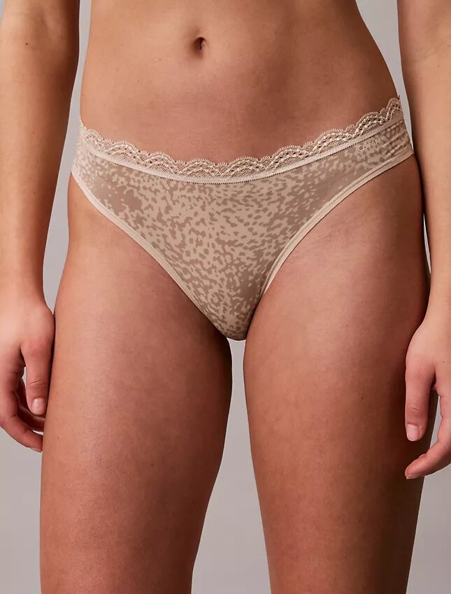 Microfiber Thong con encaje, paquete de 3 Microfiber Thong con encaje, paquete de 3