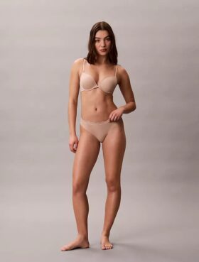 Microfiber Thong with Lace Thong