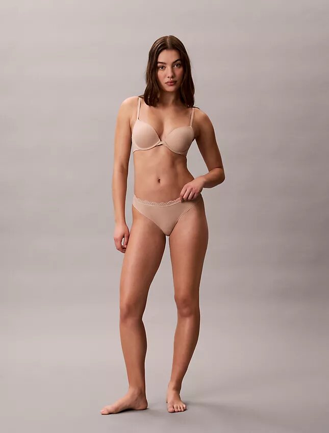 Microfiber Thong with Lace Thong Microfiber Thong with Lace Thong