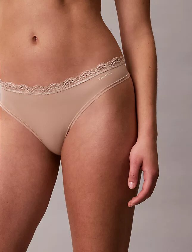 Microfiber Thong with Lace Thong Microfiber Thong with Lace Thong