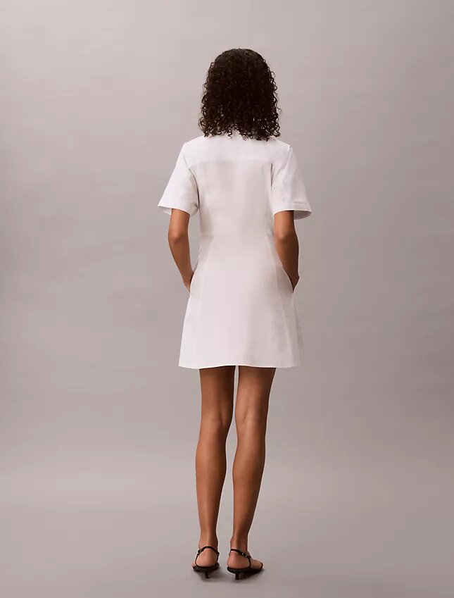 Mini vestido camisero de popelín de algodón Mini vestido camisero de popelín de algodón
