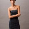 Mini vestido de Denim sin tirantes Mini vestido de Denim sin tirantes