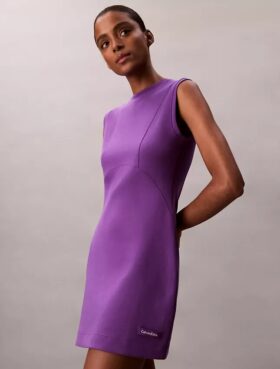 Mini vestido liso sin mangas