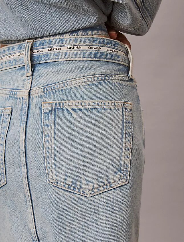 Minifalda de Denim con logotipo Minifalda de Denim con logotipo