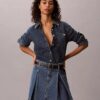 Minifalda de Denim plisada Minifalda de Denim plisada