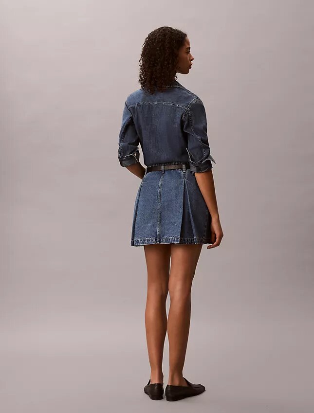 Minifalda de Denim plisada Minifalda de Denim plisada