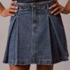 Minifalda de Denim plisada Minifalda de Denim plisada