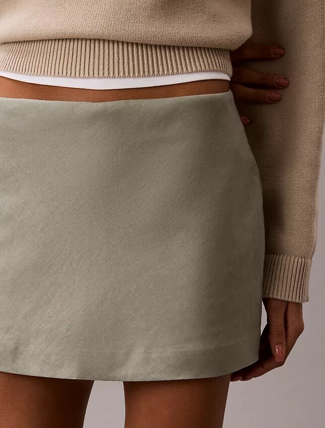 Minifalda-pantalón de mezcla de lino Minifalda-pantalón de mezcla de lino