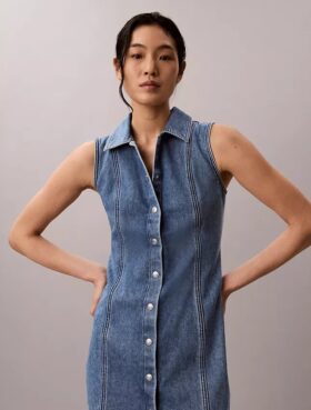Minivestido con costuras de Denim