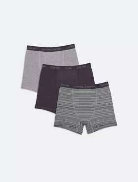 Pack de 2 Boxer Briefs de algodón elástico con logotipo para niños Pack de 2 Boxer Briefs de algodón elástico con logotipo para niños