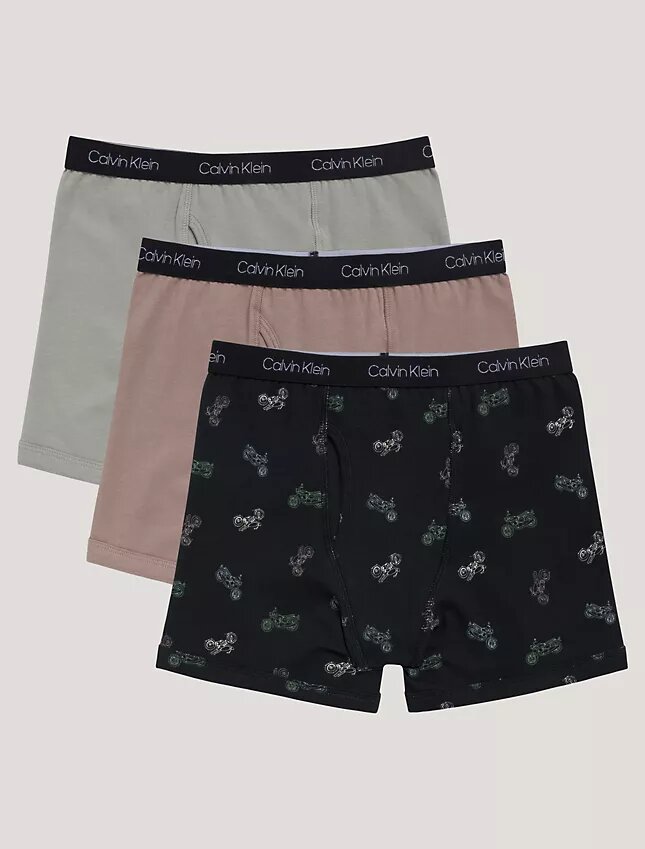 Pack de 3 Boxer Briefs de algodón elástico para niños Pack de 3 Boxer Briefs de algodón elástico para niños