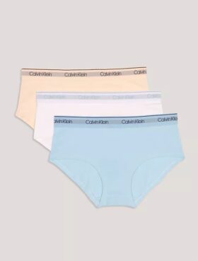 Pack de 3 braguitas Hipster con banda de logotipos para niñas Pack de 3 braguitas Hipster con banda de logotipos para niñas