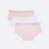 Pack de 3 braguitas Hipster con banda de logotipos para niñas Pack de 3 braguitas Hipster con banda de logotipos para niñas